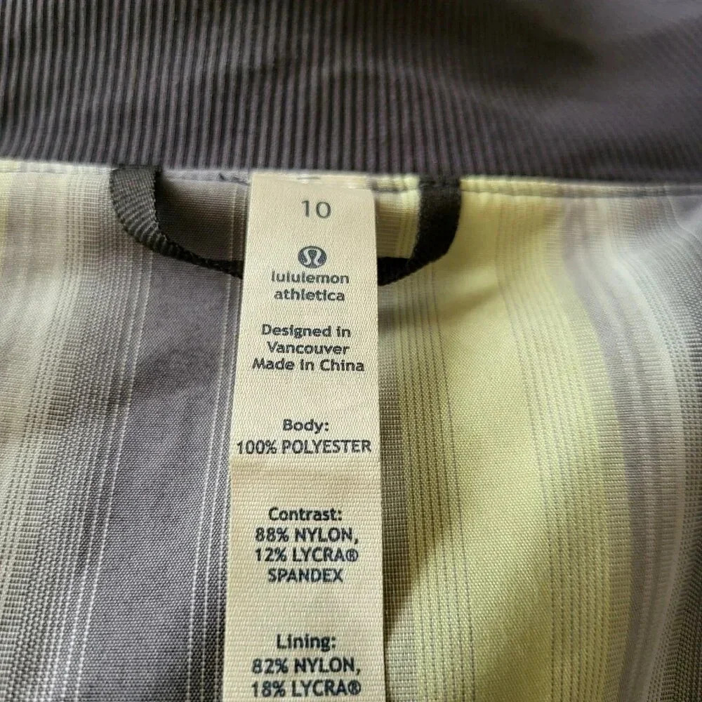 Lululemon Jacket Women's Full Zip Hooded Striped Lined Pockets Running size 10 - Picture 8 of 8